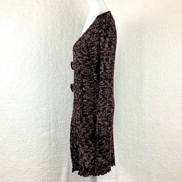 BCBGMaxazria Long Brown Draped Cardigan / Sweater. Womens Size L, - Picture 4 of 11